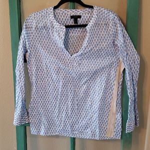 J Crew size 6 long sleeve blue blouse flowy and fun with details on sides